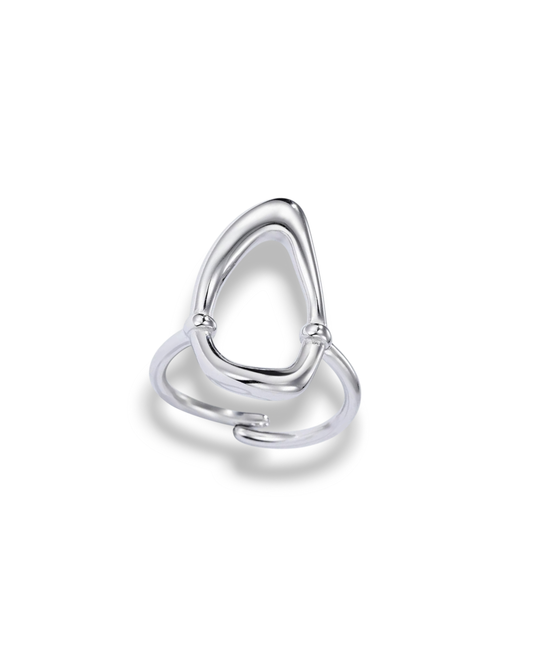 bague acier inoxydable argente design moderne