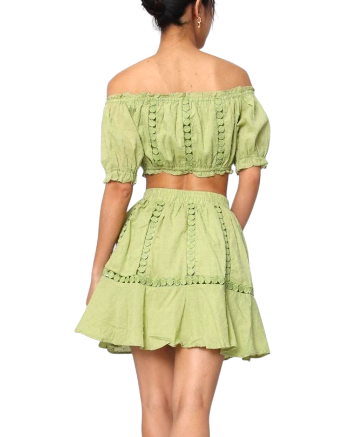 Ensemble Vert : Top Epaules dénudées et Jupe - MY SWIMWEARS SHOP