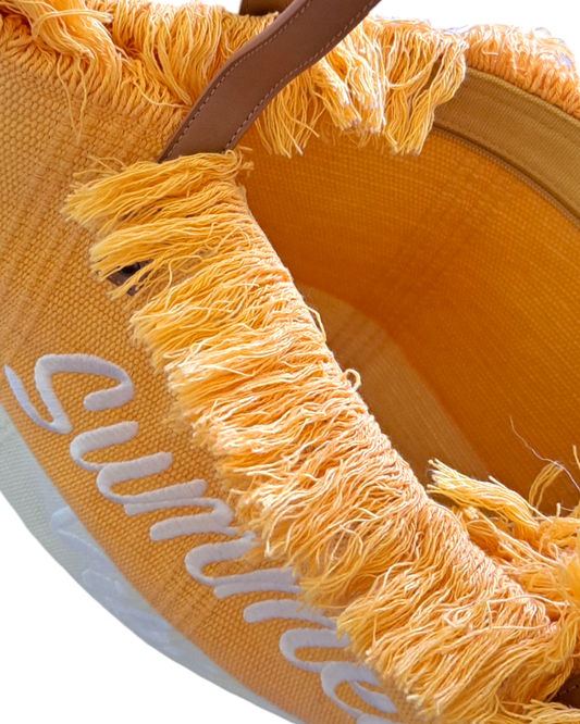 yellow beach tote bag