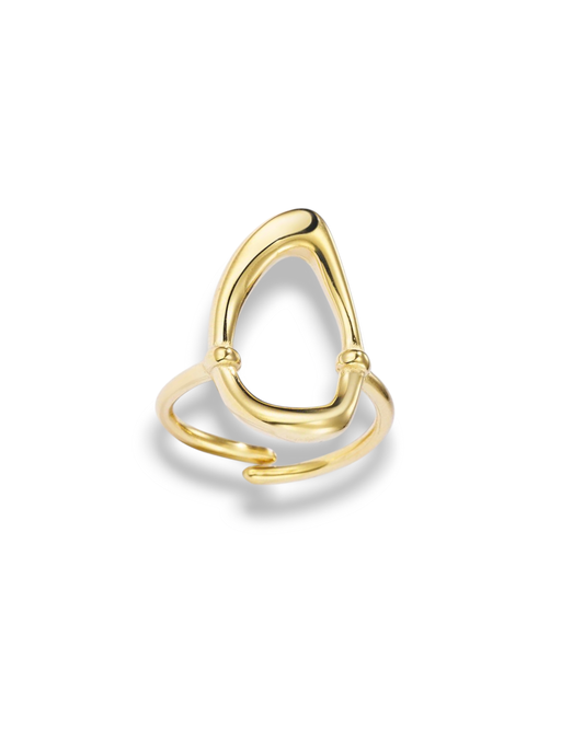 bague acier inoxydable dore design moderne