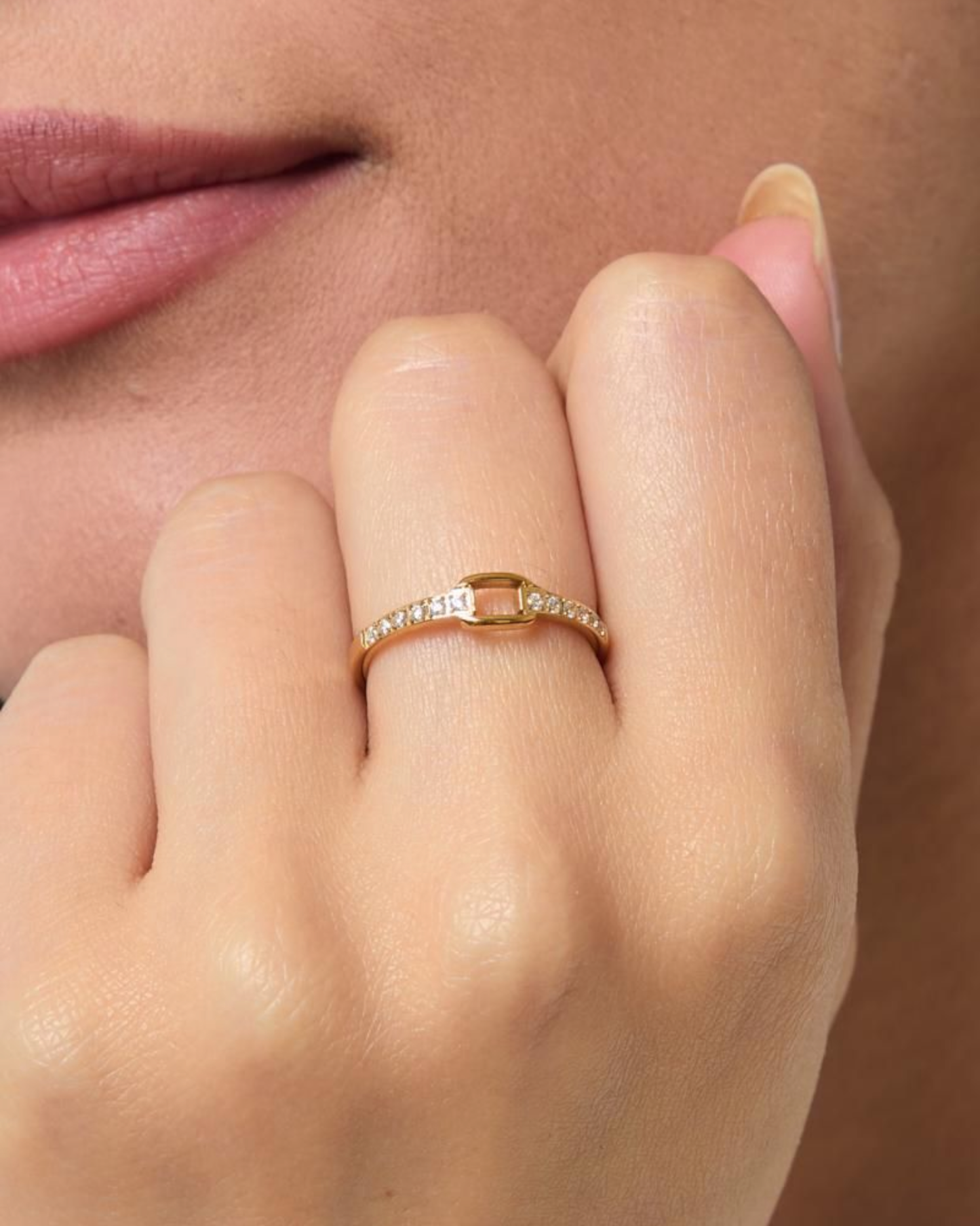 bague acier inoxydable doré