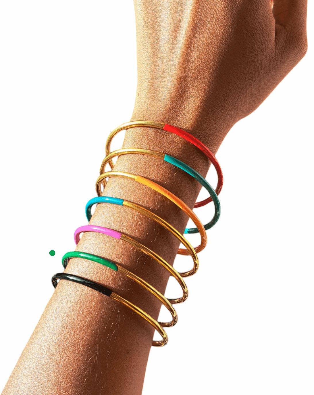 BRACELET JONC EN ACIER INOXYDABLE VERT - MY SWIMWEAR'S SHOP