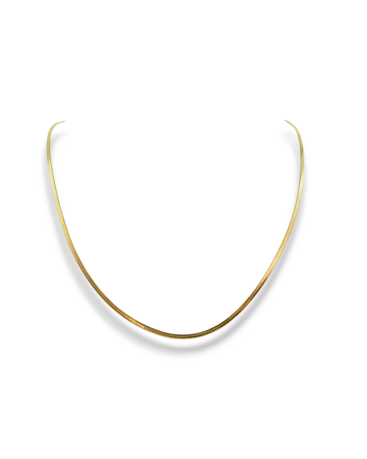 collier maille lisse en acier inoxydable doré