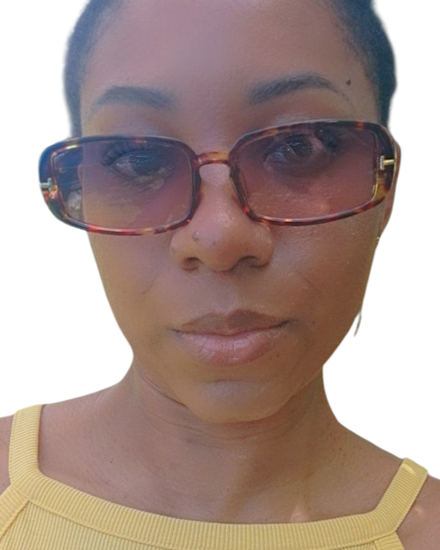 Lunettes de soleil femme monture rectangle sunglasses