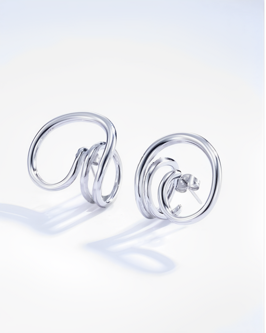 Boucle d'Oreilles Argentées DELILA - Acier Inoxydable Argenté
