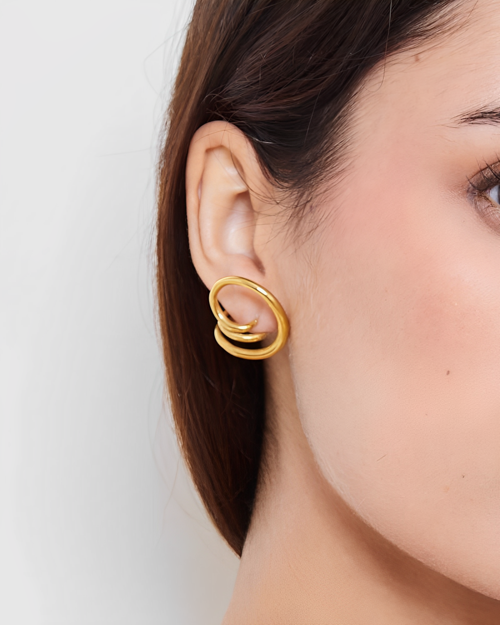 BOUCLES D’OREILLES EN ACIER INOXYDABLE DORÉ