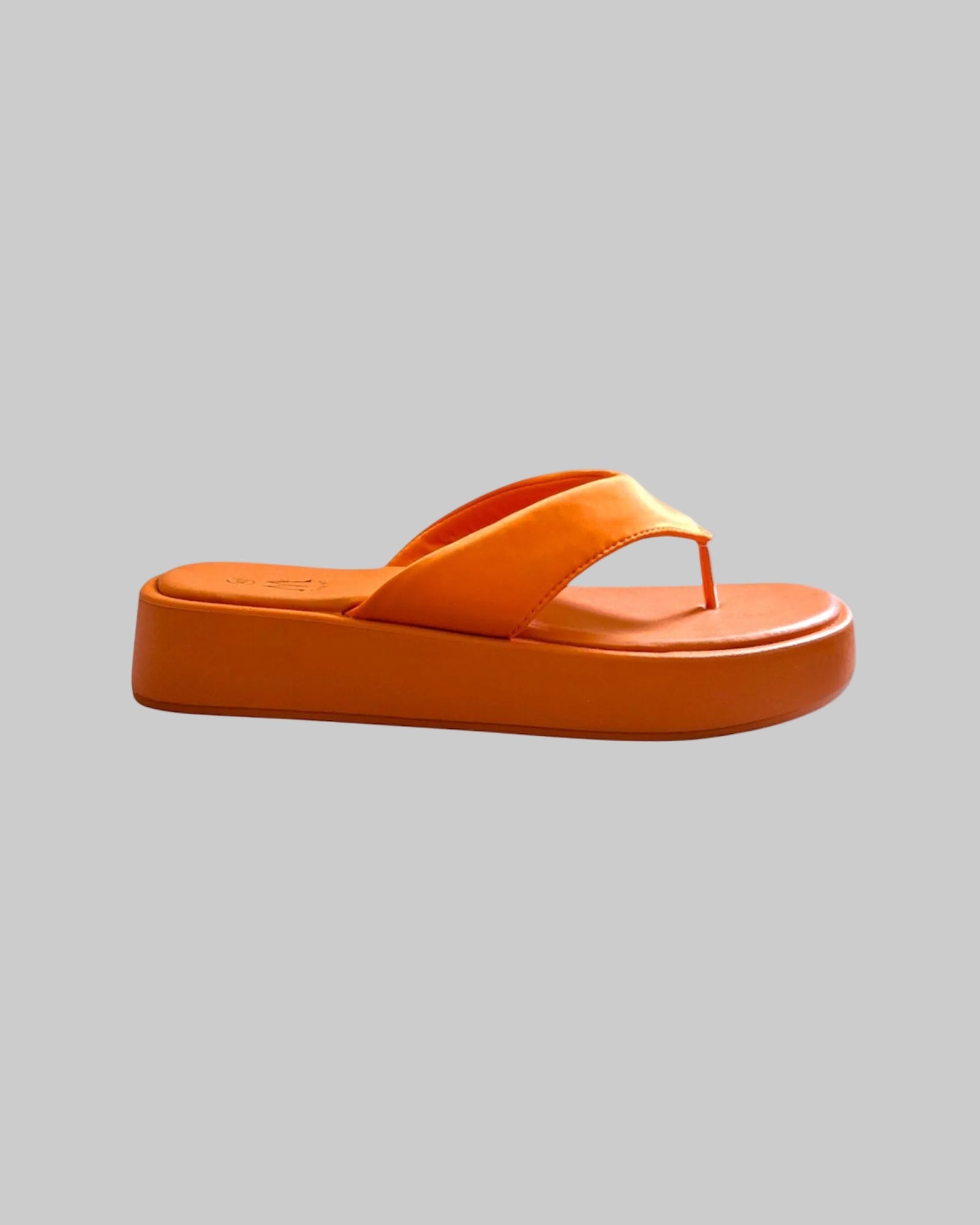 Sandales tongs à plate-forme orange 