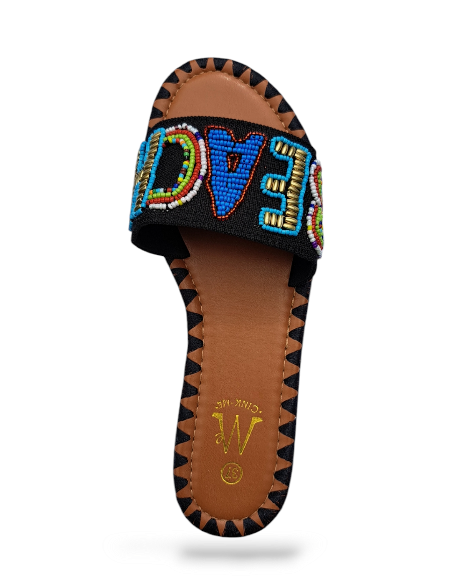 Black flat sandals