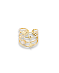 Bague ouverte femme en acier inoxydable doré 