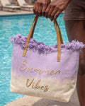 Sac cabas de plage violet