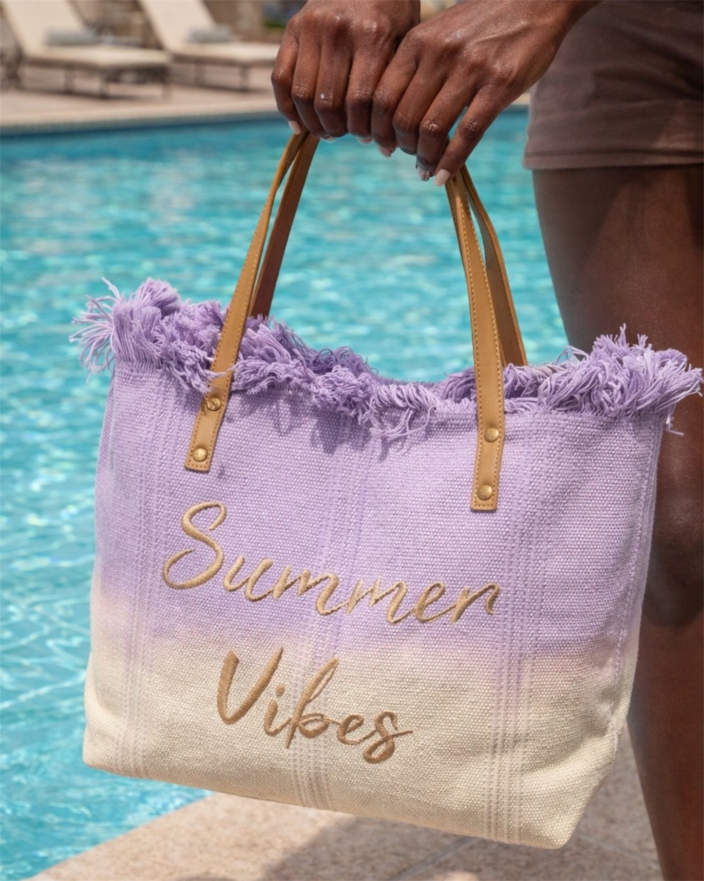 Sac cabas de plage violet