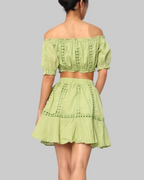 Ensemble Vert : Top Epaules dénudées et Jupe - MY SWIMWEARS SHOP
