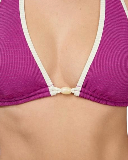 Set bikini triangle scintillant violeta
