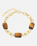 Bracelet doré • détails pierres marron