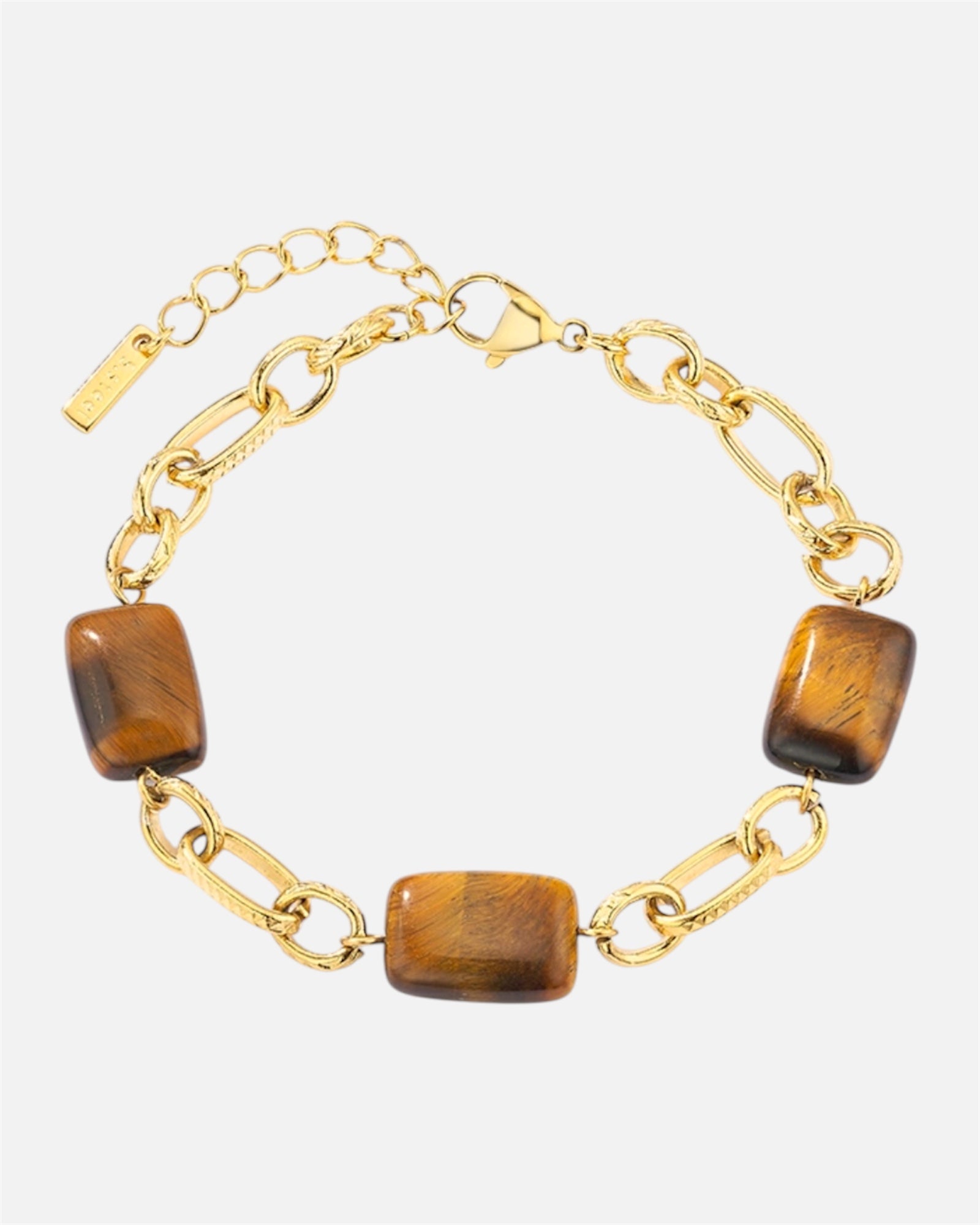 Bracelet doré • détails pierres marron
