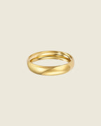 Bracelet doré bombé en acier inoxydable, finition brillante, style minimaliste et intemporel