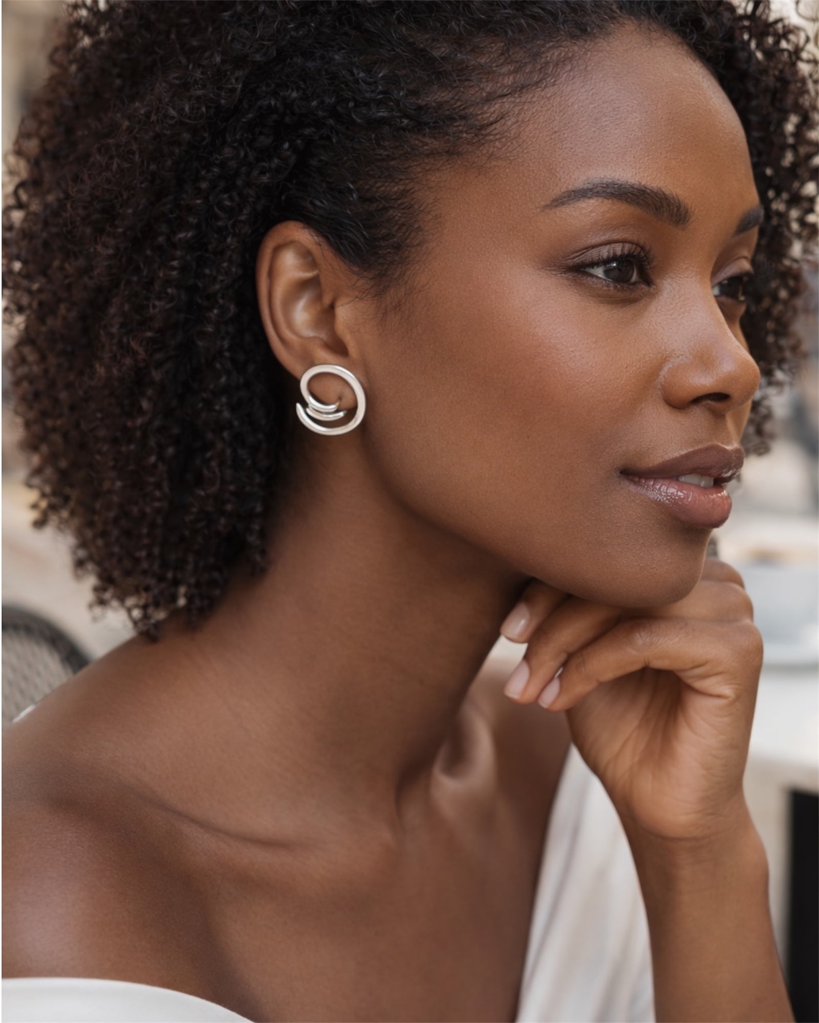 Boucles d’oreilles originales femme acier inoxydable argenté 