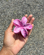 Pince cheveux fleur tiaré marbrée rose 