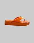 Sandales tongs à plate-forme orange 