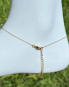 Chaîne de cheville dorée en acier inoxydable avec coquillages, perles et pendentif hippocampe
