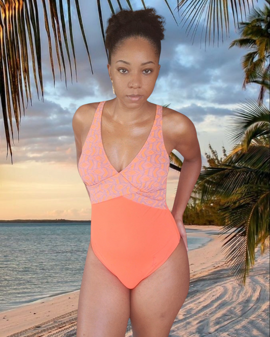 Maillot  de Bain une Pièce Prémium - Orange