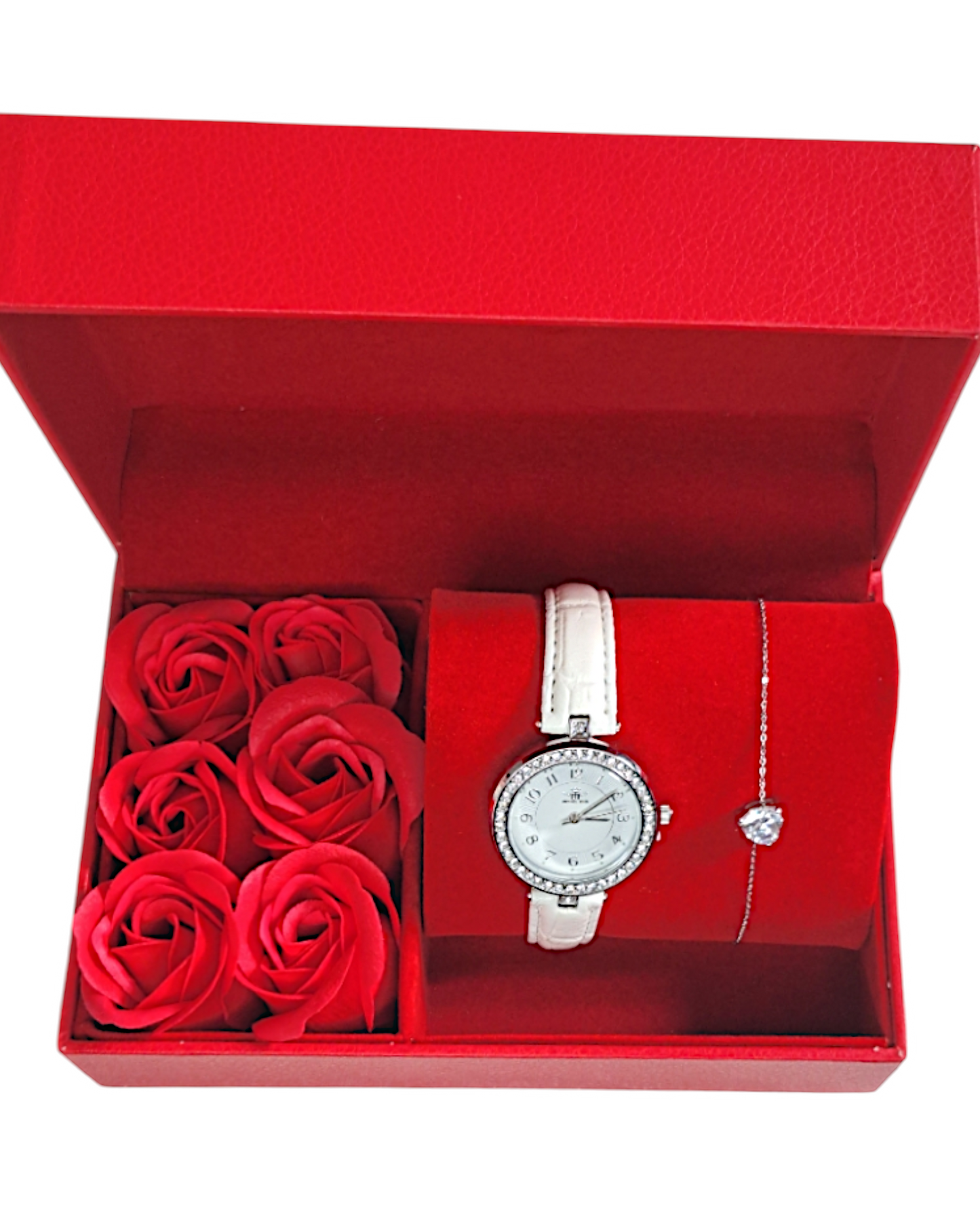 Coffret Cadeau Femme Montre blanche et Bracelet