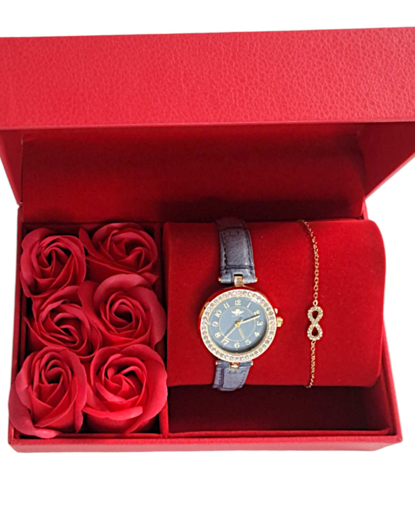 Coffret Cadeau Femme Montre bleue et Bracelet