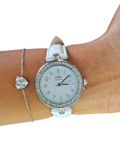 Coffret Cadeau Femme Montre blanche et Bracelet