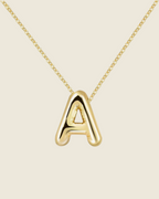 Collier lettre • acier inoxydable doré