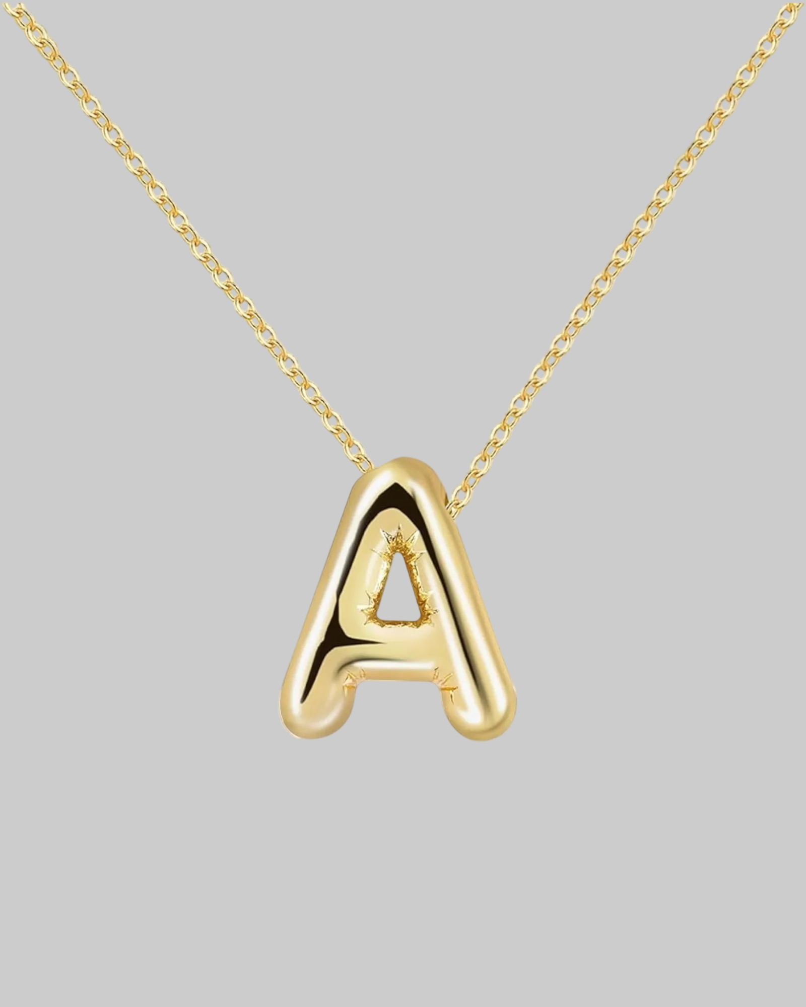 Collier lettre en acier inoxydable doré