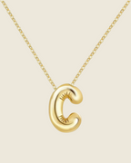 Collier lettre • acier inoxydable doré