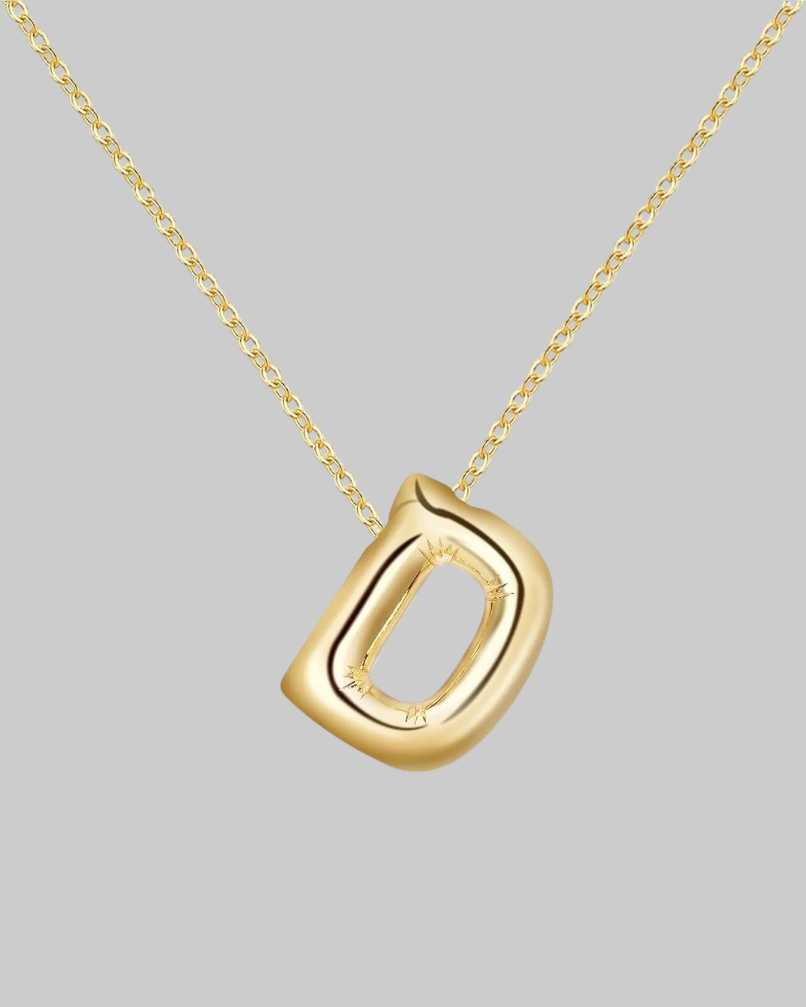 Collier lettre en acier inoxydable doré