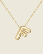 Collier lettre • acier inoxydable doré