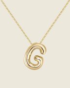 Collier lettre • acier inoxydable doré