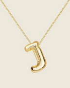 Collier lettre • acier inoxydable doré