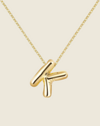 Collier lettre • acier inoxydable doré