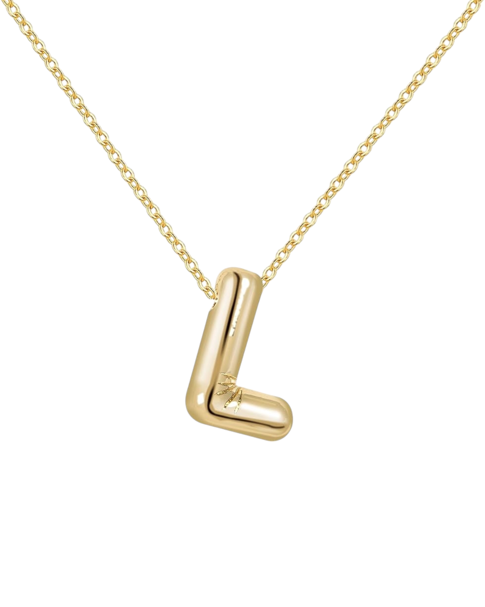 Collier lettre en acier inoxydable doré