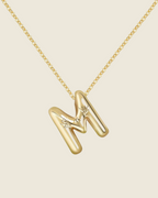 Collier lettre • acier inoxydable doré