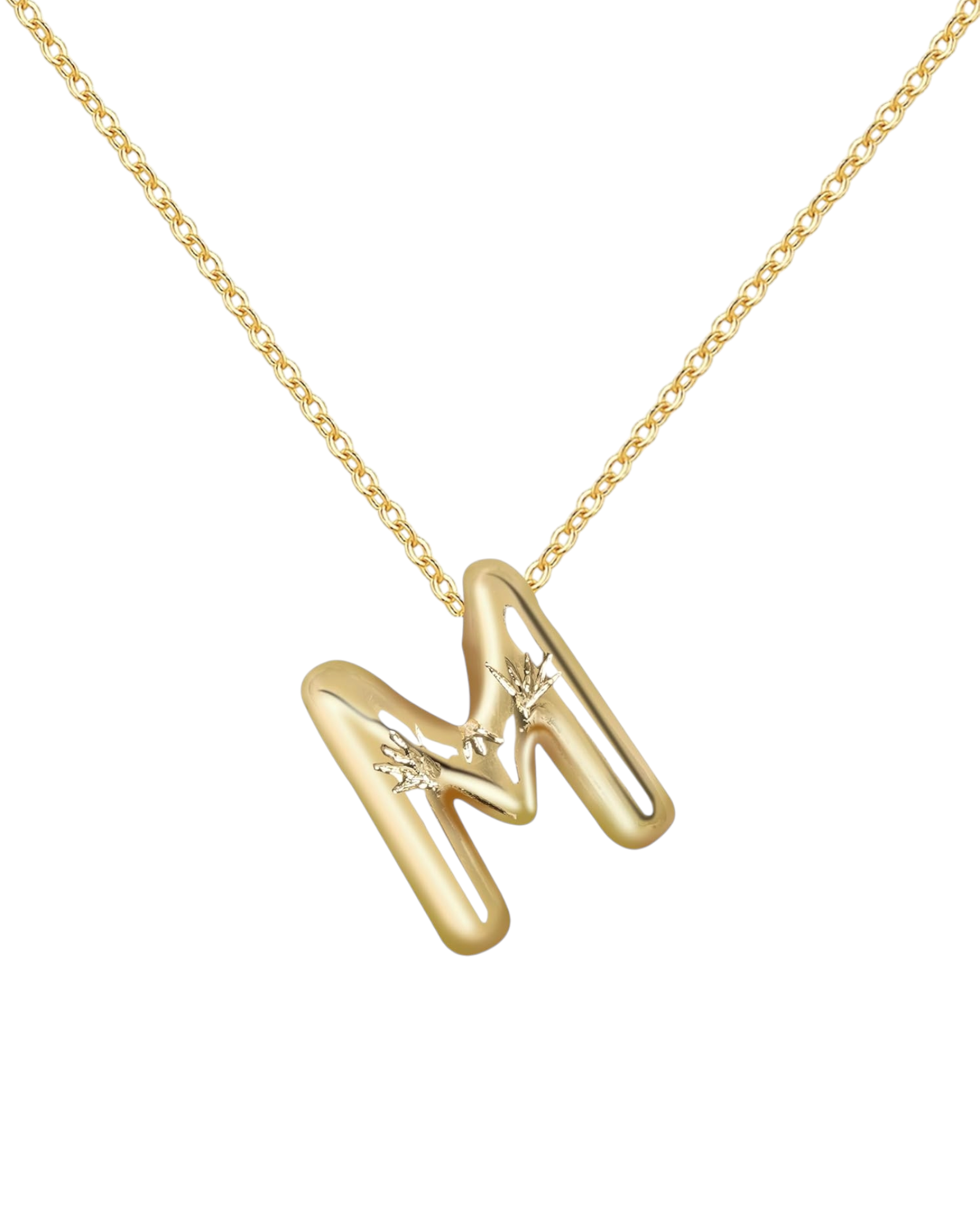 Collier lettre en acier inoxydable doré