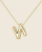 Collier lettre • acier inoxydable doré