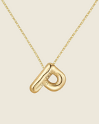 Collier lettre • acier inoxydable doré