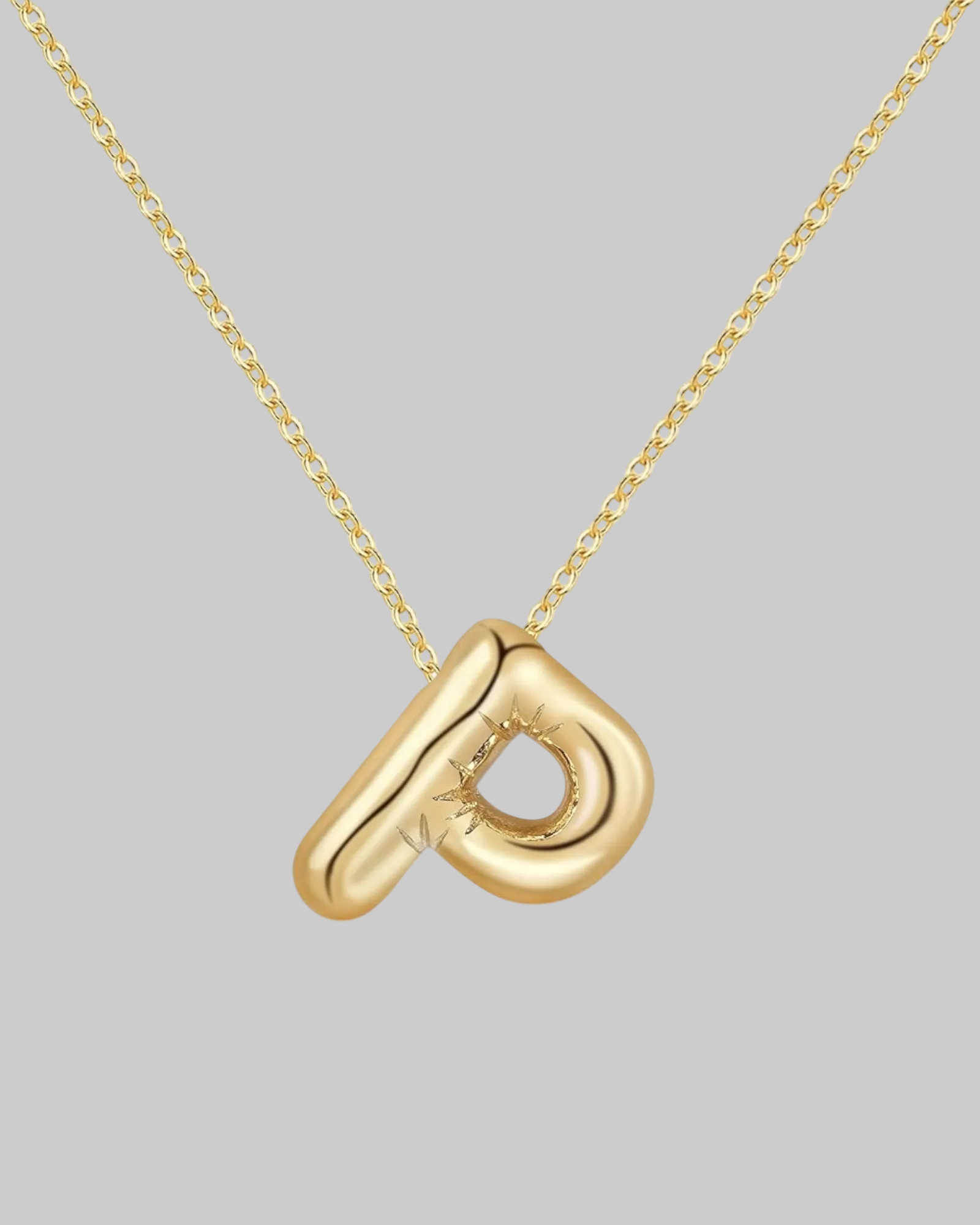 Collier lettre en acier inoxydable doré