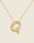 Collier lettre • acier inoxydable doré