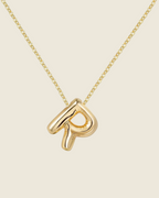 Collier lettre • acier inoxydable doré