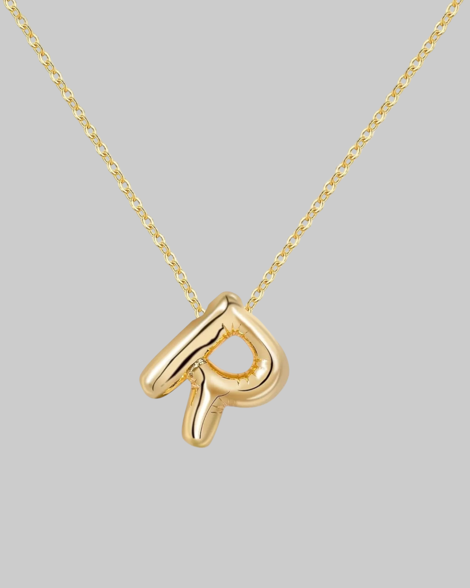 Collier lettre en acier inoxydable doré