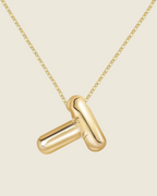 Collier lettre • acier inoxydable doré