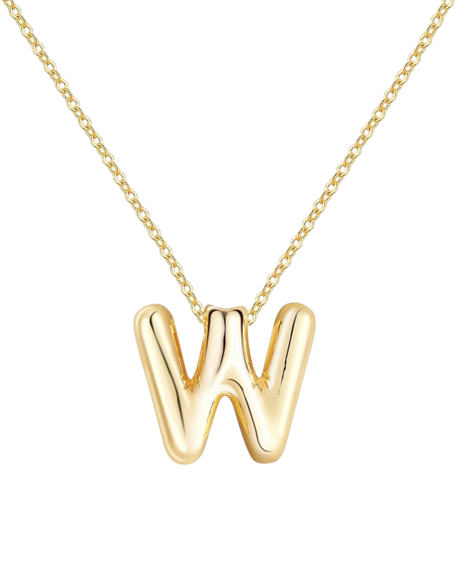Collier lettre en acier inoxydable doré