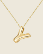 Collier lettre • acier inoxydable doré