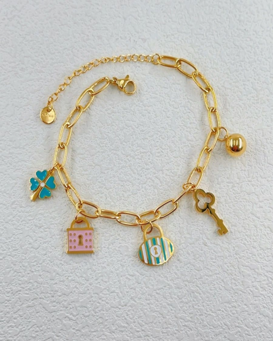 Bracelet Breloques Acier Inoxydable