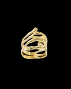bague en acier inoxydable dore avec design moderne